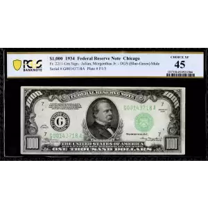$1,000 1934  High Denomination Notes 2211-Gm