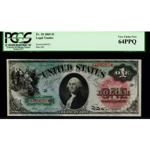 $1 1869 Large Red Legal Tender Issues 18 (2)