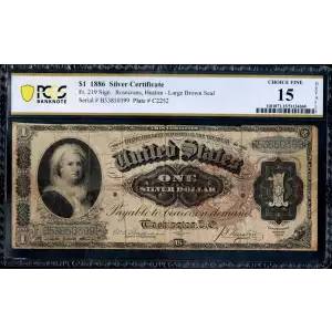 $1 1886 Large Brown Silver Certificates 219