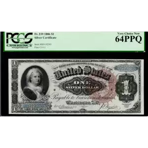 $1 1886 Large Brown Silver Certificates 219 (2)