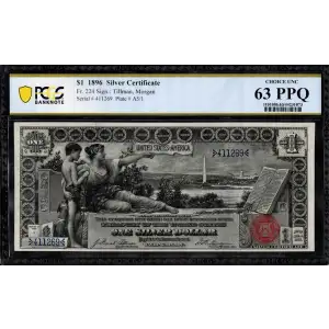 $1 1896 Small Red with rays Silver Certificates 224