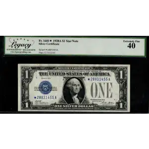 $1 1928-A blue seal. Small Silver Certificates 1601*