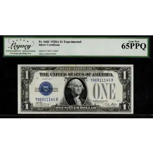 $1 1928-A blue seal. Small Silver Certificates 1601 (2)