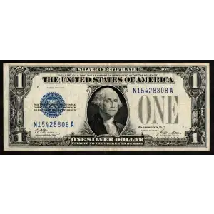 $1 1928-A blue seal. Small Silver Certificates 1601 (2)