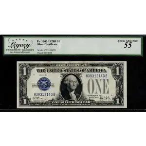 $1 1928-B blue seal. Small Silver Certificates 1602