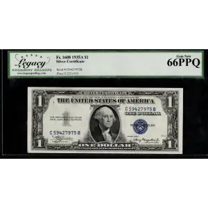 $1 1935-A blue seal. Small Silver Certificates 1608