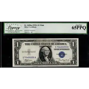 $1 1935-A blue seal. Small Silver Certificates 1608m