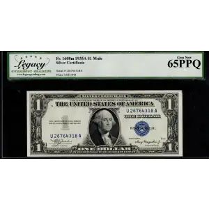 $1 1935-A blue seal. Small Silver Certificates 1608m (2)