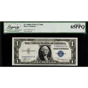 $1 1935-A blue seal. Small Silver Certificates 1608m (2)