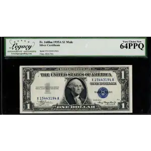 $1 1935-A blue seal. Small Silver Certificates 1608m