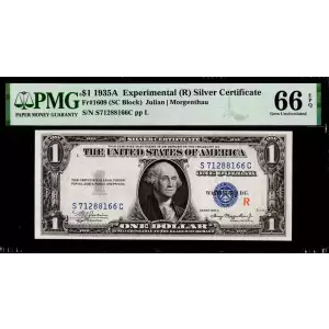 $1 1935-A blue seal. Small Silver Certificates 1609