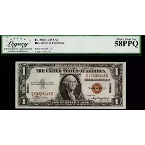 $1 1935-A brown seal Emergency Notes Issued During WW2 2300