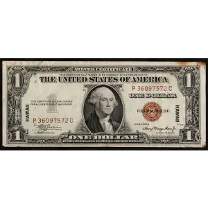 $1 1935-A brown seal Emergency Notes Issued During WW2 2300