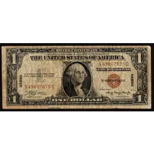 $1 1935-A brown seal Emergency Notes Issued During WW2 2300