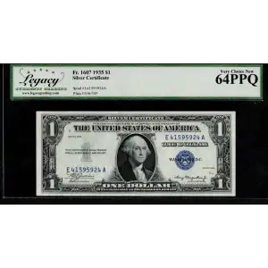 $1 1935 blue seal. Small Silver Certificates 1607