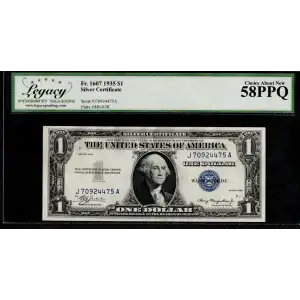 $1 1935 blue seal. Small Silver Certificates 1607