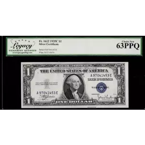 $1 1935-C blue seal. Small Silver Certificates 1612