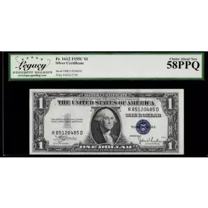 $1 1935-C blue seal. Small Silver Certificates 1612