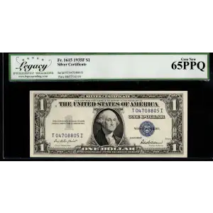 $1 1935-F blue seal. Small Silver Certificates 1615