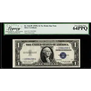 $1 1935-G blue seal. Small Silver Certificates 1616*