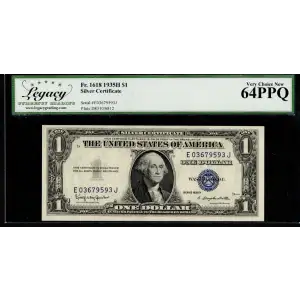 $1 1935-H blue seal. Small Silver Certificates 1618