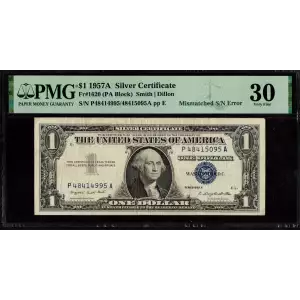 $1 1957-A blue seal. Small Silver Certificates 1620
