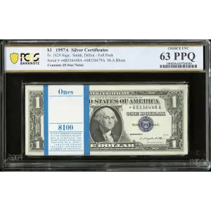 $1 1957-A blue seal. Small Silver Certificates 1620