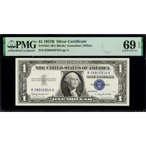 $1 1957-B blue seal. Small Silver Certificates 1621