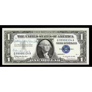 $1 1957-B blue seal. Small Silver Certificates 1621