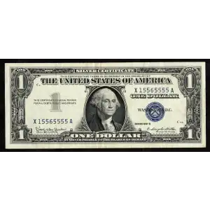 $1 1957-B blue seal. Small Silver Certificates 1621