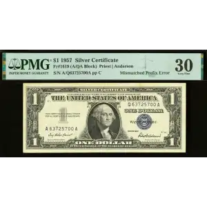 $1 1957 blue seal. Small Silver Certificates 1619