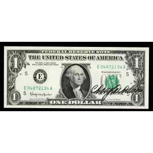$1 1963 Green seal. Small Size $1 Federal Reserve Notes 1900-E