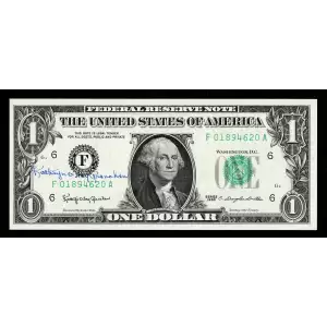 $1 1963 Green seal. Small Size $1 Federal Reserve Notes 1900-F