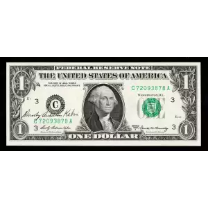 $1 1969-A. Green seal. Small Size $1 Federal Reserve Notes 1904-C