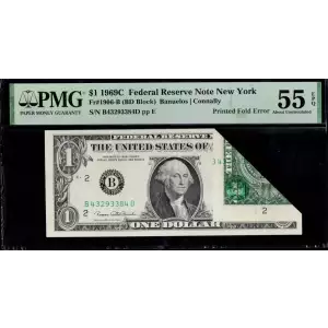 $1 1969-C. Green seal. Small Size $1 Federal Reserve Notes 1906-B