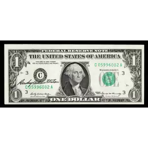 $1 1969 Green seal. Small Size $1 Federal Reserve Notes 1903-C