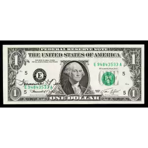 $1 1974 Green seal. Small Size $1 Federal Reserve Notes 1908-E