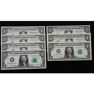 $1 1977-A. Green seal. Small Size $1 Federal Reserve Notes 1910-H