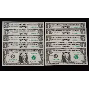 $1 1981 Green seal. Small Size $1 Federal Reserve Notes 1911-J