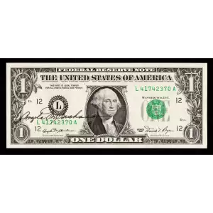 $1 1981 Green seal. Small Size $1 Federal Reserve Notes 1911-L