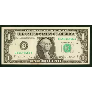 $1 1985 Green seal. Small Size $1 Federal Reserve Notes Chicago 1913-G