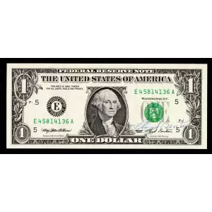 $1 1985 Green seal. Small Size $1 Federal Reserve Notes Richmond 1913-E