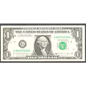 $1 1988-A. Green seal. Small Size $1 Federal Reserve Notes 1915-G