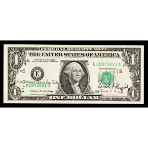 $1 1988 Green seal. Small Size $1 Federal Reserve Notes 1914-E