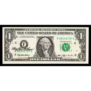 $1 1993 Green seal. Small Size $1 Federal Reserve Notes 1918-F