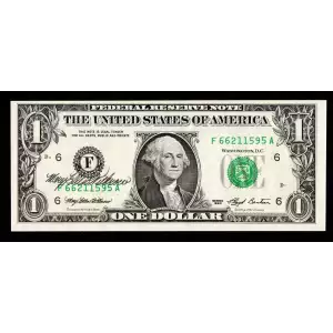 $1 1993 Green seal. Small Size $1 Federal Reserve Notes 1918-F