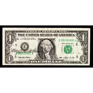 $1 1993 Green seal. Small Size $1 Federal Reserve Notes 1918-F