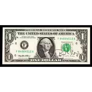 $1 1995 Green seal. Small Size $1 Federal Reserve Notes 1921-F
