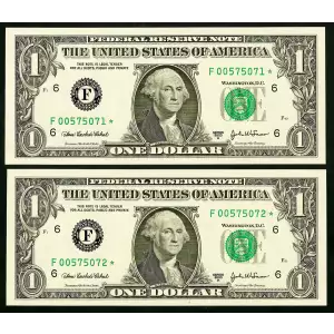 $1 2003-A. Green seal. Small Size $1 Federal Reserve Notes 1930-F*