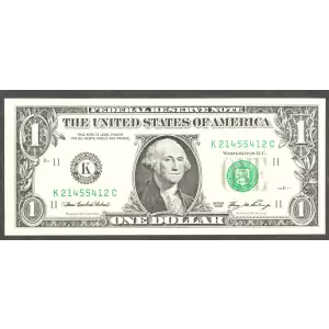 $1 2006 Green seal. Small Size $1 Federal Reserve Notes 1933-K